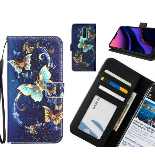 Oppo R17 Pro case 3 card leather wallet case printed ID