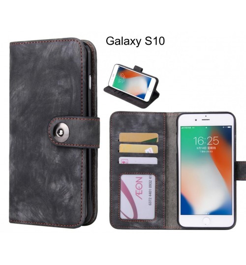 Galaxy S10  case retro leather wallet case