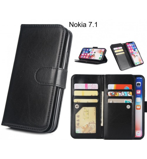 Nokia 7.1  Case triple wallet leather case 9 card slots