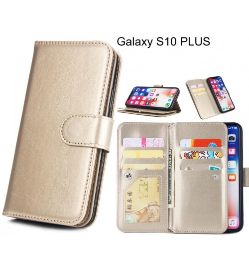 Galaxy S10 PLUS  Case triple wallet leather case 9 card slots