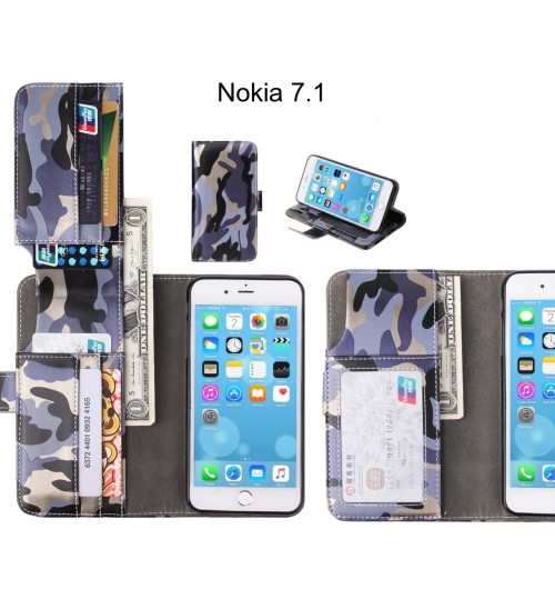 Nokia 7.1  Case Wallet Leather Flip Case 7 Card Slots