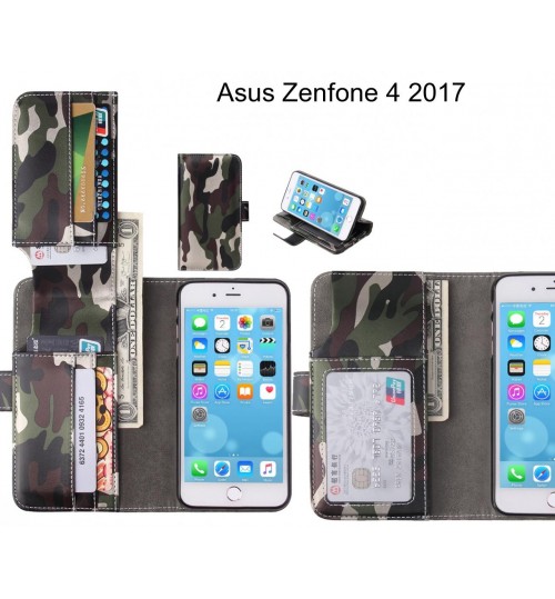 Asus Zenfone 4 2017  Case Wallet Leather Flip Case 7 Card Slots - Green