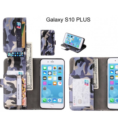 Galaxy S10 Plus  Case Wallet Leather Flip Case 7 Card Slots - Grey