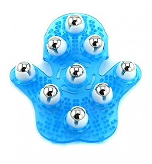 Massage Glove with 9 Stainless Steel Rolling Balls palm shaped