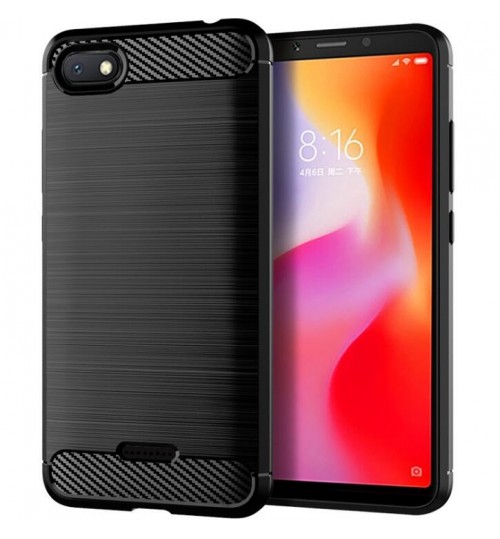 Xiaomi Redmi 6A Case Carbon Fibre Shockproof Armour Case