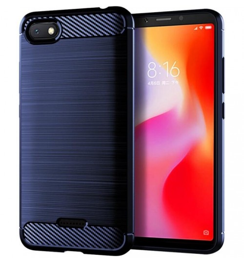 Xiaomi Redmi 6A Case Carbon Fibre Shockproof Armour Case