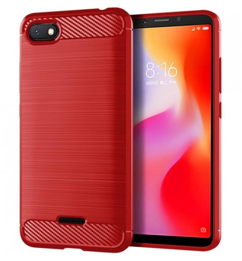 Xiaomi Redmi 6A Case Carbon Fibre Shockproof Armour Case