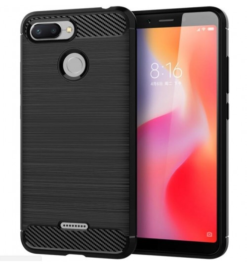 Xiaomi Redmi 6 Case Carbon Fibre Shockproof Armour Case