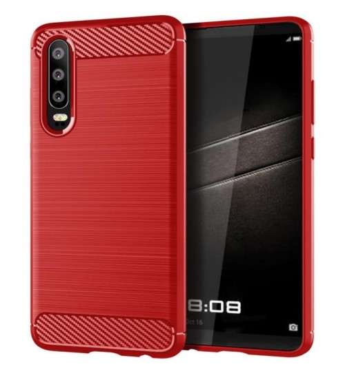 Huawei P30 Case Carbon Fibre Shockproof Armour Case