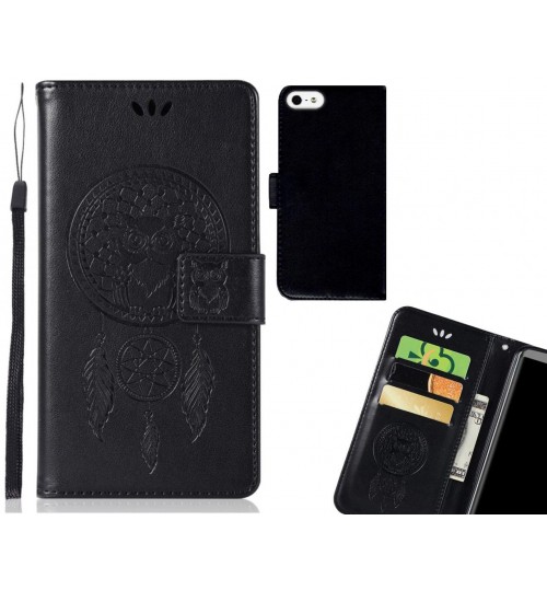 IPHONE 5 Case Embossed leather wallet case owl