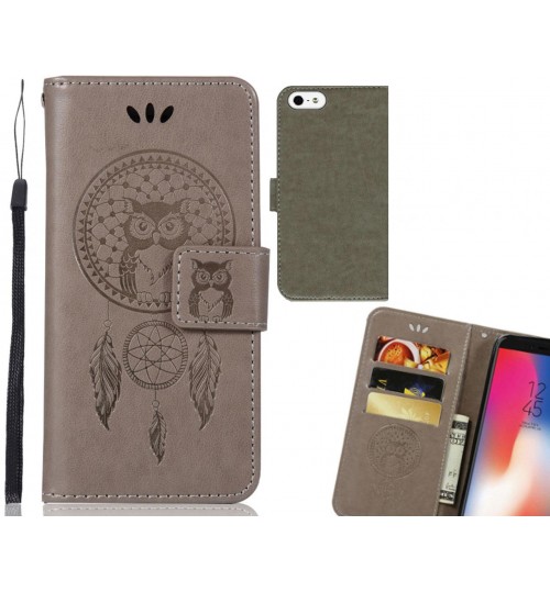 IPHONE 5 Case Embossed leather wallet case owl