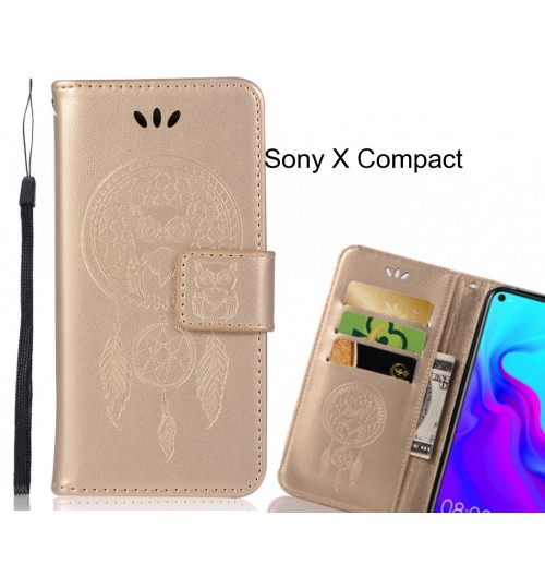 Sony X Compact Case Embossed leather wallet case owl