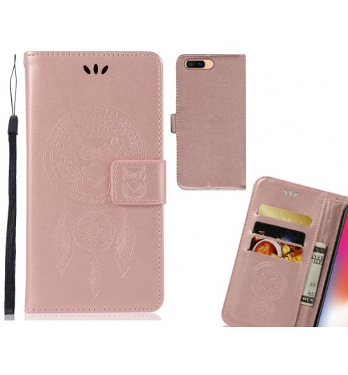 Oppo R11s Case Embossed leather wallet case owl