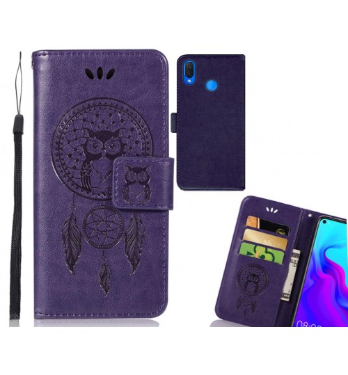 Huawei Nova 3I Case Embossed leather wallet case owl