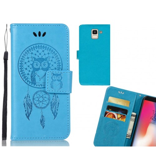 Galaxy J6 Case Embossed leather wallet case owl