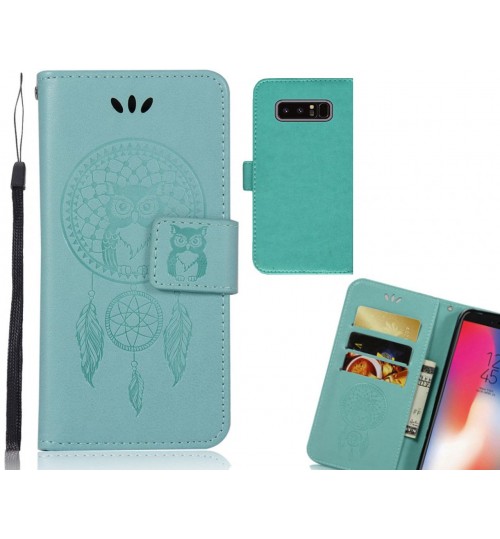 Galaxy Note 8 Case Embossed leather wallet case owl