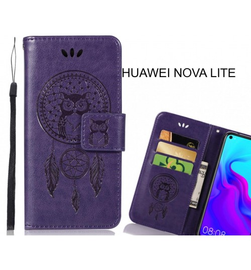 HUAWEI NOVA LITE Case Embossed leather wallet case owl