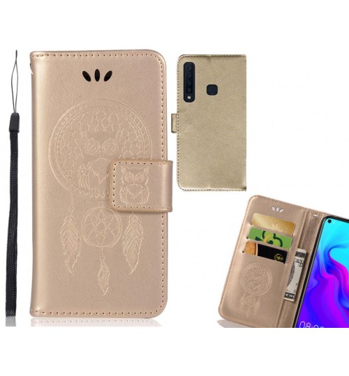 Galaxy A9 2018 Case Embossed leather wallet case owl