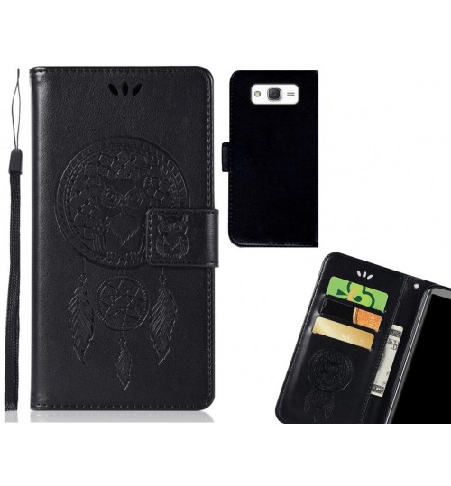 Galaxy J5 Case Embossed leather wallet case owl