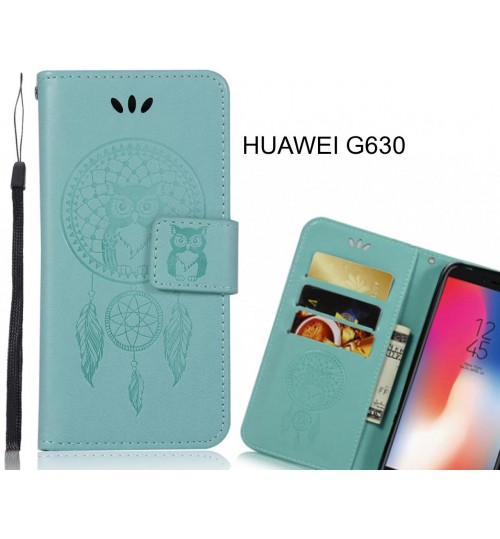 HUAWEI G630 Case Embossed leather wallet case owl