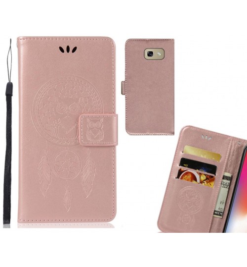 Galaxy A5 2017 Case Embossed leather wallet case owl