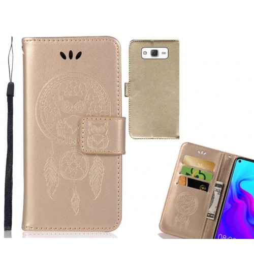 Galaxy J5 Case Embossed leather wallet case owl