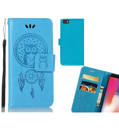 HUAWEI P8 LITE Case Embossed leather wallet case owl
