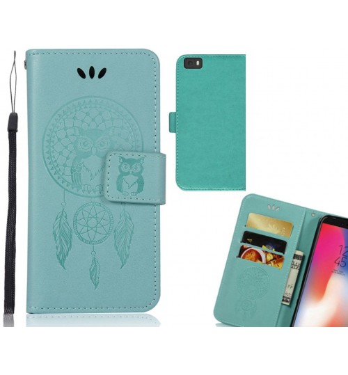 HUAWEI P8 LITE Case Embossed leather wallet case owl