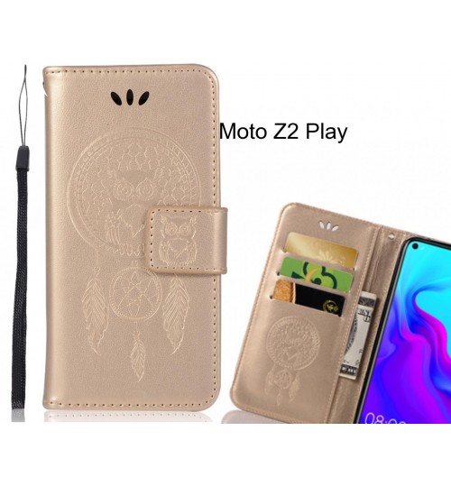 Moto Z2 Play Case Embossed leather wallet case owl