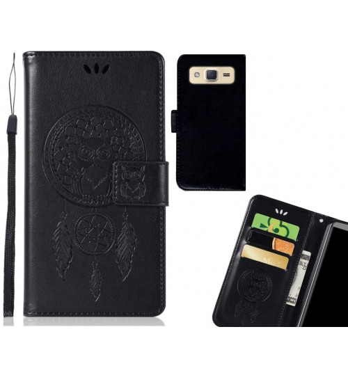 Galaxy J2 Case Embossed leather wallet case owl