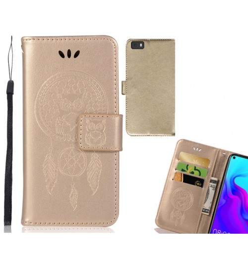 HUAWEI P8 LITE Case Embossed leather wallet case owl