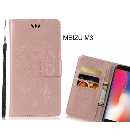 MEIZU M3 Case Embossed leather wallet case owl