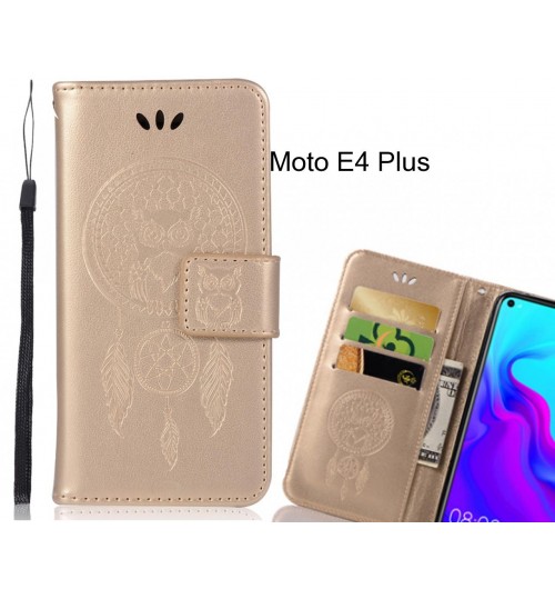 Moto E4 Plus Case Embossed leather wallet case owl