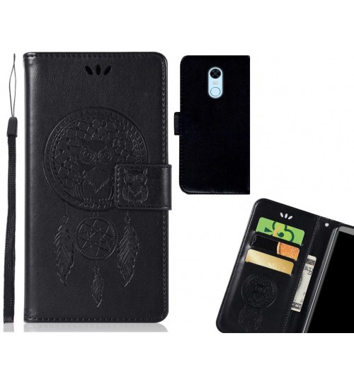 Xiaomi Redmi 5 Plus Case Embossed leather wallet case owl