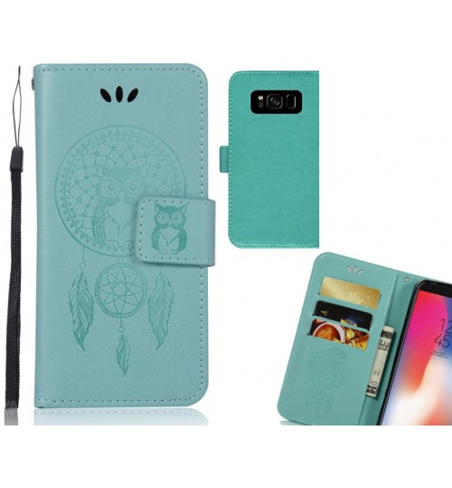 Galaxy S8 Case Embossed leather wallet case owl