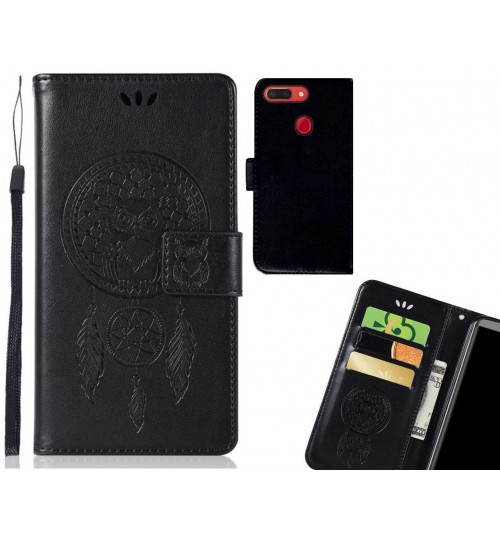 Oppo R15 Pro Case Embossed leather wallet case owl