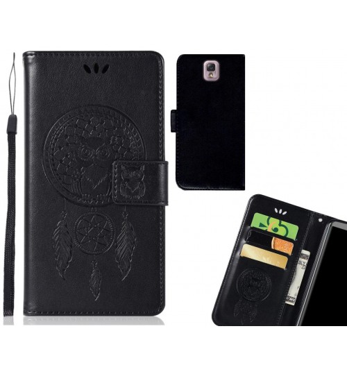 Galaxy Note 3 Case Embossed leather wallet case owl