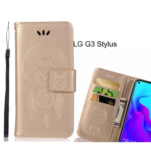 LG G3 Stylus Case Embossed leather wallet case owl