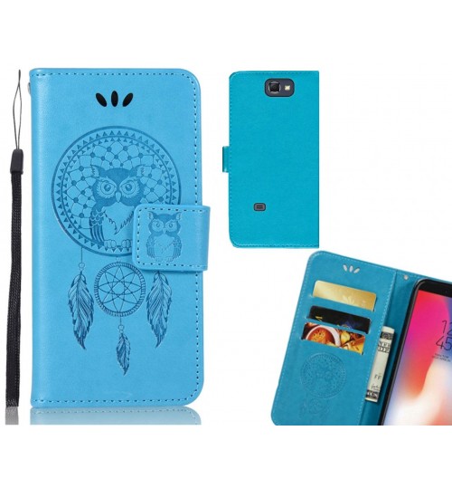 Galaxy Note 2 Case Embossed leather wallet case owl