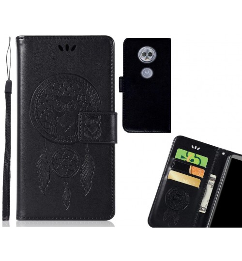 MOTO G6 PLAY Case Embossed leather wallet case owl