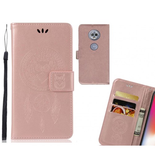 MOTO G6 PLAY Case Embossed leather wallet case owl