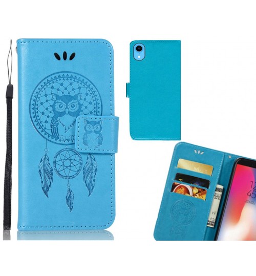 iPhone XR Case Embossed leather wallet case owl