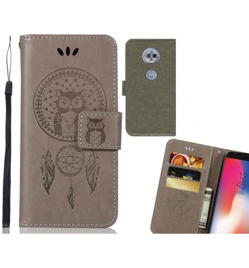 MOTO G6 PLAY Case Embossed leather wallet case owl