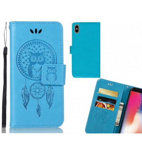 iPhone XS Max Case Embossed leather wallet case owl