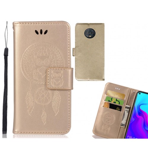MOTO G6 PLUS Case Embossed leather wallet case owl