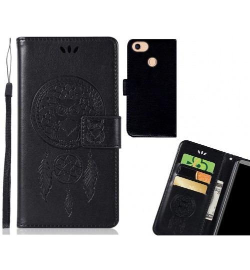 Oppo A75 Case Embossed leather wallet case owl