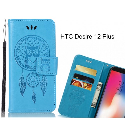 HTC Desire 12 Plus Case Embossed leather wallet case owl