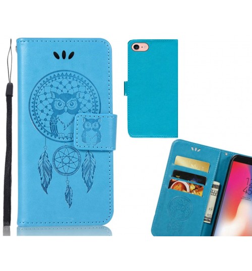 iphone 8 Case Embossed leather wallet case owl