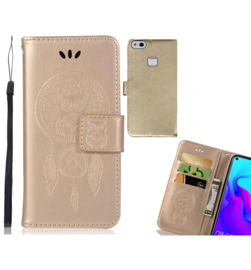 HUAWEI P10 LITE Case Embossed leather wallet case owl