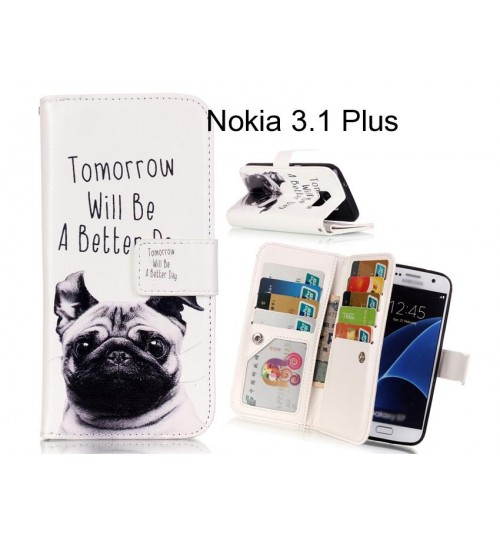 Nokia 3.1 Plus case Multifunction wallet leather case